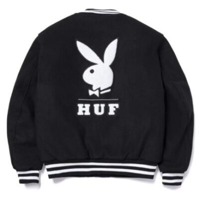HUF x Playboy Varsity Jacket – Black