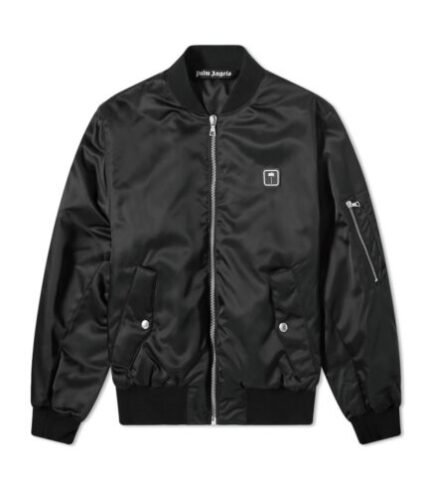 Palm Angels Patch Logo Varsity Jacket – Black