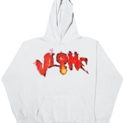Vlone Halloween Flaming Pumpkin Hoodie – White