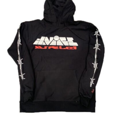 Vlone x Juice Wrld Planet Barbed Wire Black Hoodie