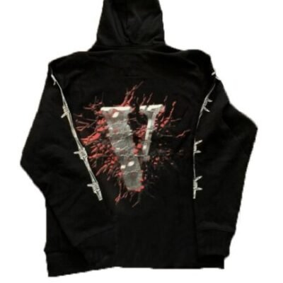 Vlone x Juice Wrld Splatter Black Hoodie