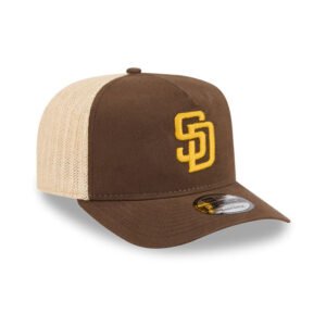 Padres MLB Grained Dark Brown 9FIFTY A-Frame Snapback Adjustable Cap
