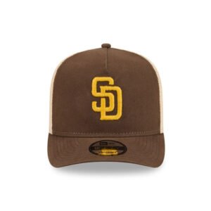 Padres MLB Grained Dark Brown 9FIFTY A-Frame Snapback Adjustable Cap
