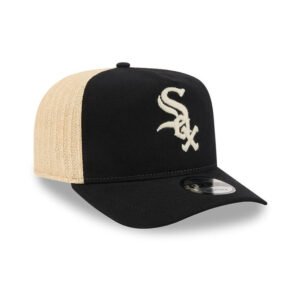 Chicago White Sox MLB Grained Black 9FIFTY A-Frame Snapback Adjustable Cap