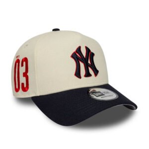 New York Yankees MLB Side Hit Cream 9FORTY E-Frame Adjustable Cap