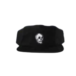 Skull Five-Panel Hat in Black Corduroy